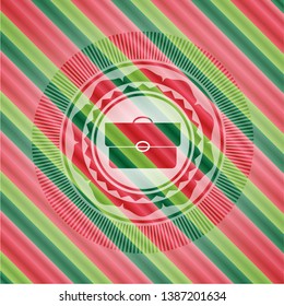 briefcase icon inside christmas colors style emblem.