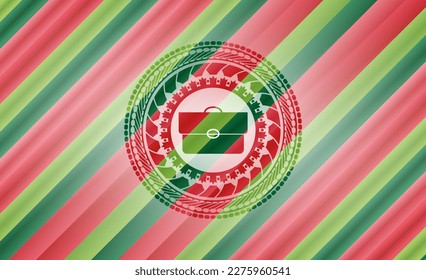 Briefkasten-Ikone in den Weihnachtsfarben Stilemblem. 