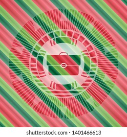 briefcase icon inside christmas style badge..