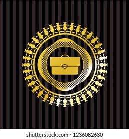 briefcase icon inside golden badge