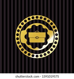 briefcase icon inside golden badge