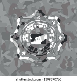 briefcase icon inside grey camo texture