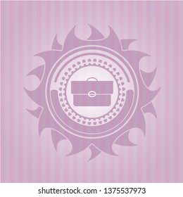 briefcase icon inside pink icon or emblem
