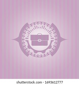 Briefkasten-Symbol in realistisch rosa Emblem
