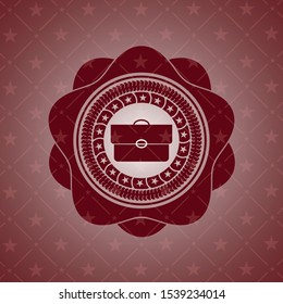 briefcase icon inside red icon or emblem