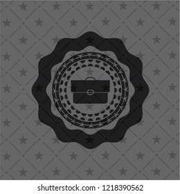 briefcase icon inside retro style black emblem
