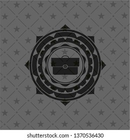 briefcase icon inside retro style black emblem