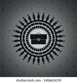 briefcase icon inside retro style black emblem