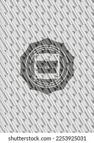 Briefkasten-Symbol in Silber-Abzeichen oder Emblem. Skaliert Muster. Vektorgrafik. Detaillierte Angaben. 