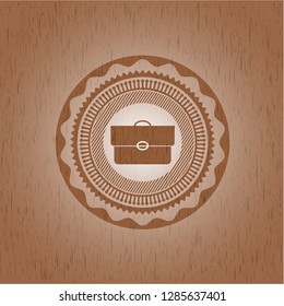 briefcase icon inside wooden signboards