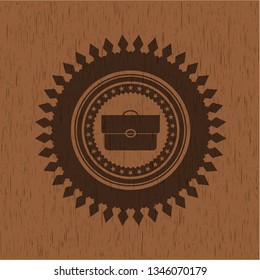 briefcase icon inside wooden signboards