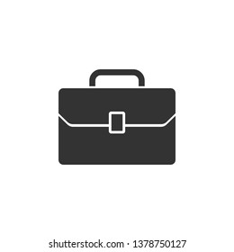 Briefcase icon isolated. Business case sign. Flat design. Vector Illustration