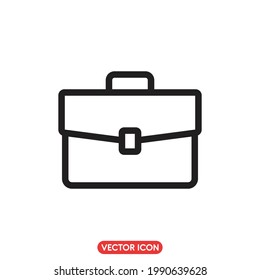 Icono de maletín, aislado en fondo blanco, Ilustración vectorial.