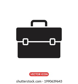 Briefcase icon, isolated on white background, Vector illustration.