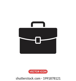 Briefcase icon, isolated on white background, Vector illustration.