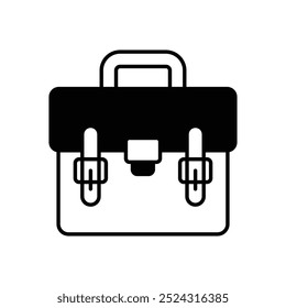 Aktenkoffer-Symbol einzeln auf weißem Hintergrund. Vektorgrafik.
