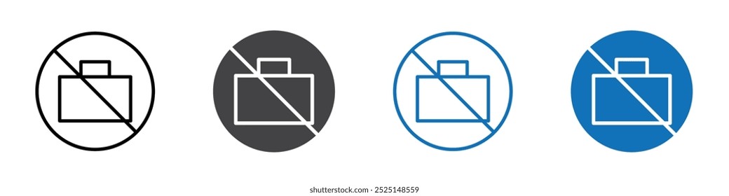 Briefcase icon Isolated on white background vector set