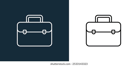 briefcase icon isolated on white and black colors. briefcase outline linear vector icon from office stationery collection for mobile apps, web and ui.