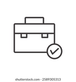 briefcase icon isolated stroke in black color