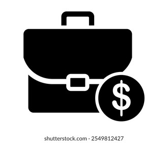 briefcase icon. isolated vector brief case silhouette.