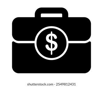 briefcase icon. isolated vector brief case silhouette.