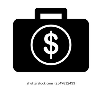 briefcase icon. isolated vector brief case silhouette.