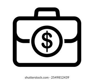 briefcase icon. isolated vector brief case silhouette.