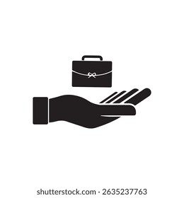 Briefcase icon. isolated vector office and business symbol. simple style infographic design element