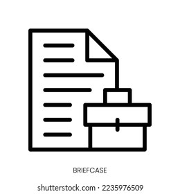 briefcase icon. Line Art Style Design Isolated On White Background