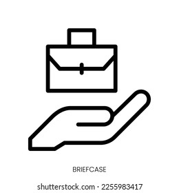briefcase icon. Line Art Style Design Isolated On White Background