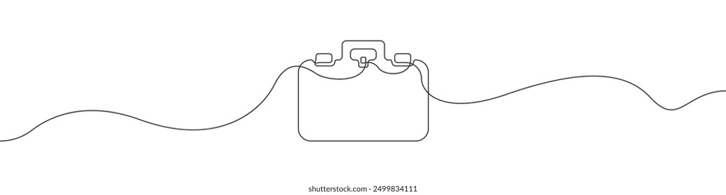 Briefcase icon line continuous drawing vector. One line Briefcase icon vector background. Briefcase icon. Continuous outline of a Briefcase icon.