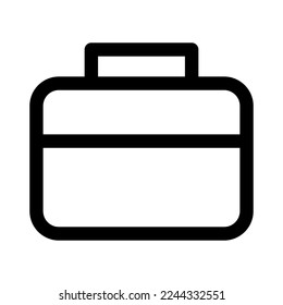 Línea de icono de maletín aislada en fondo blanco. Icono delgado plano negro sobre el estilo de contorno moderno. Símbolo lineal y trazo editable. Ilustración vectorial de trazo simple y de píxel perfecto. 