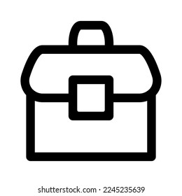 Briefcase icon line isolated on white background. Black flat thin icon on modern outline style. Linear symbol and editable stroke. Simple and pixel perfect stroke vector illustration