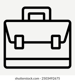 Icono de maletín en estilo de línea adecuado para presentaciones infográficas sobre trabajo, trabajo, negocios, finanzas, empresarios y trabajadores, así como Botones de aplicación.