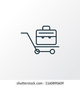 Briefcase icon line symbol. Premium quality isolated suitcase element in trendy style.
