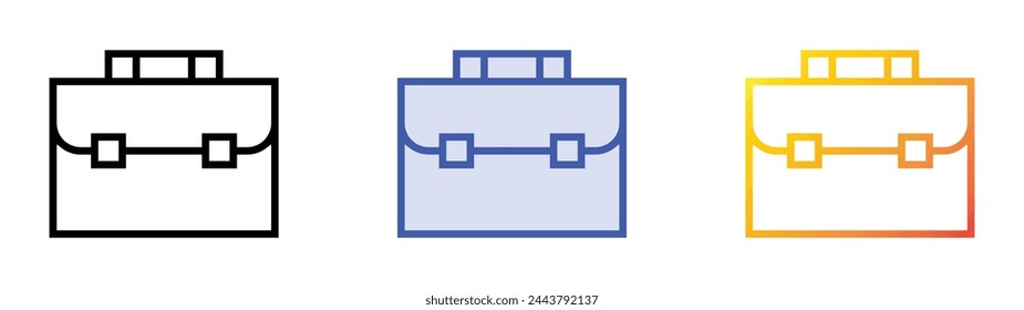 briefcase icon. Linear, Blue Fill and Gradient Style Design Isolated On White Background