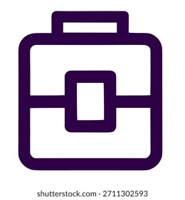 Icono de maletín. Una Ilustración vectorial lineal de maletín aislado sobre fondo blanco.