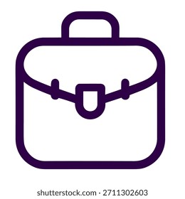 Icono de maletín. Una Ilustración vectorial lineal del icono del maletín aislado en el fondo blanco.