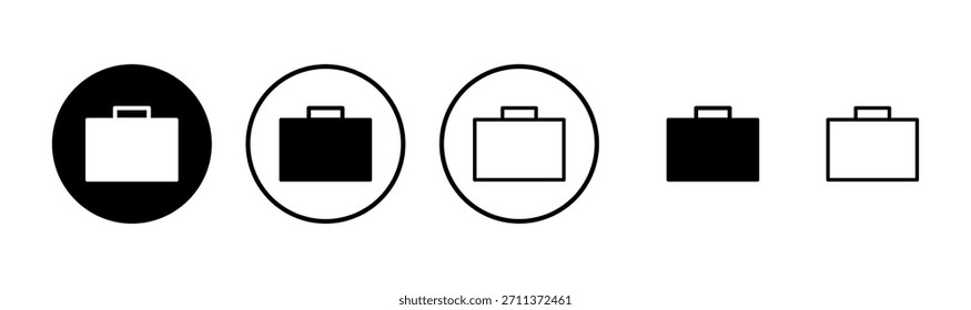 Diseño del logotipo del icono del maletín. signo y símbolo de la maleta. símbolo del equipaje.