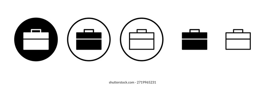 Diseño del logotipo del icono del maletín. signo y símbolo de la maleta. símbolo del equipaje.