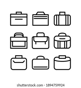 icono de maletín o logotipo símbolo de señas aislado ilustración vectorial - Colección de iconos vectoriales de estilo negro de alta calidad
