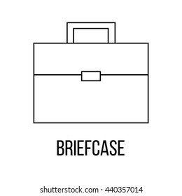 Briefcase icon or logo line art style. Vector Illustration.