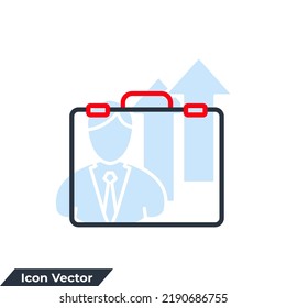 ilustración vectorial del logotipo del icono de maletín. Plantilla de símbolo de bolsa para la colección de diseño gráfico y web