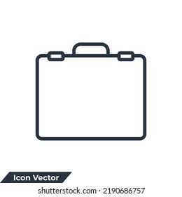 briefcase icon logo vector illustration. Bag symbol template for graphic and web design collection