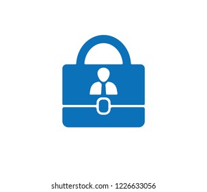 Briefcase icon with man sign