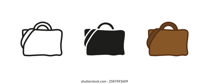 Briefcase icon. Office work symbol. Business bag vector illustration. Professional portfolio sign. Corporate document case pictogram. Leather handle design. Employee accessory concept.