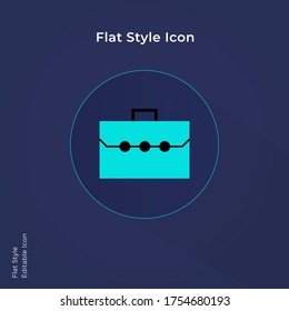 icono de maletín, símbolo de elemento de espacio de trabajo de oficina ilustración vectorial en estilo plano para uso en móvil, sitio web, diseño ui.
