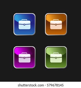 Briefcase icon on colored square web buttons