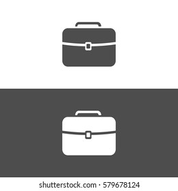 Briefcase icon on dark and white background