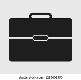 Briefcase Icon on gray background. Flat style vector EPS.
